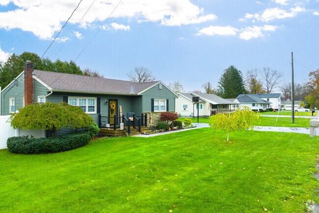 Beautiful and colorful rows of homes along the picturesque streets of Halfmoon.