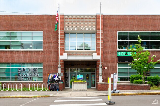 The entrance to the Hough Elementary School in the Hough Neighborhood.