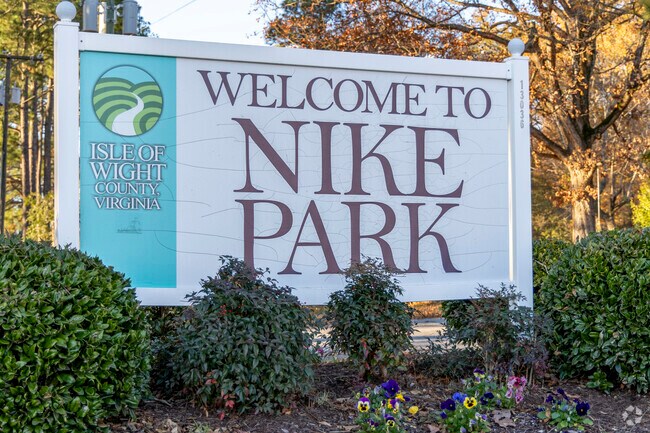 The welcoming sign at the Nike Park entrance invites exploration.