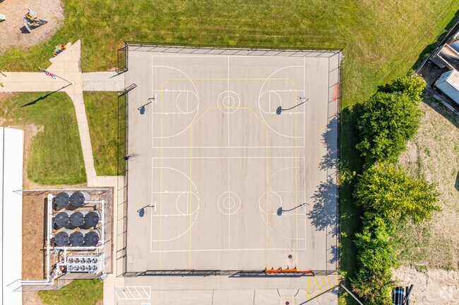 Basketball courts are available for the students of Gilmore Fine Arts School in Racine, WI.