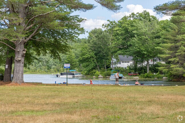 The beach at Crystal Lake Park is a great place to relax.