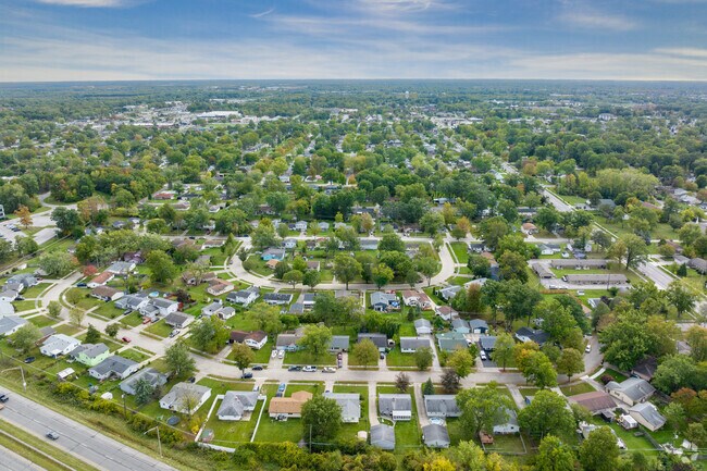 Looking down on Fort Wayne's Hazelwood neighborhood shows the abundance of mature trees.