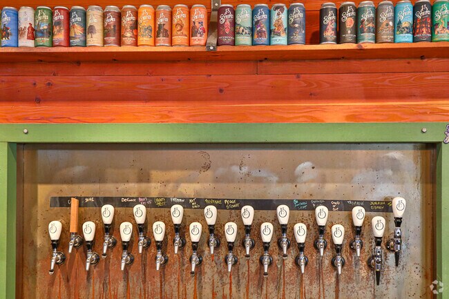 Sample one of the many on-tap varieties or seasonal cans at the 13 Stripes Brewery at the Taylors Mill.