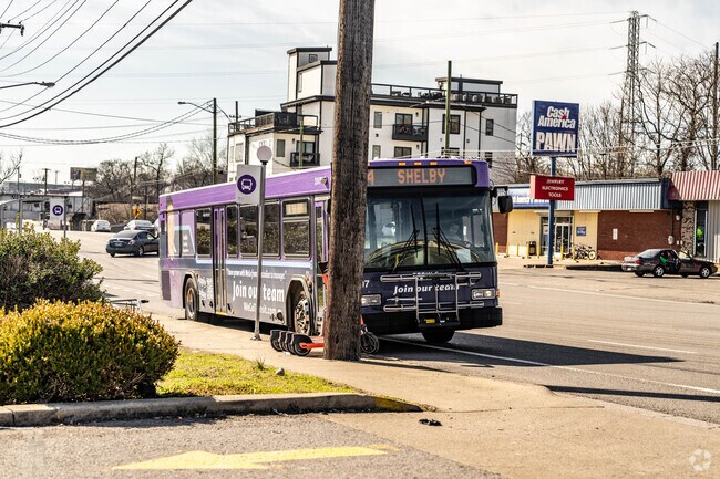 WeGo Transit bus stops are scattered across Talbot's Corner for easy neighborhood access.