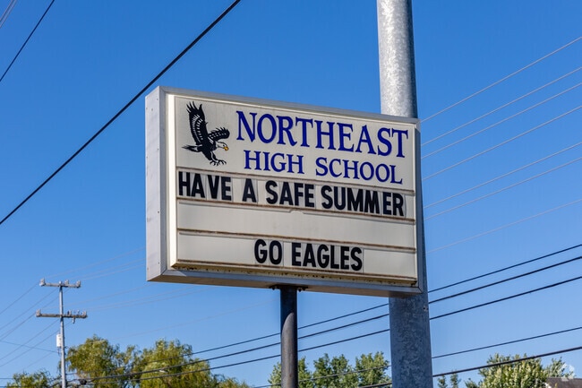 Northeast High School is the home of the Eagles.