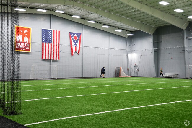 The North Olmsted Rec has a large field house with a walking track around the field.
