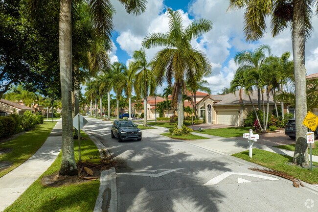Quiet residential street are common near Sabal Pines Park.