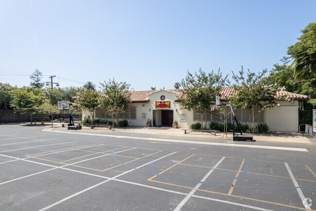 St. Mark School building and parking lot.