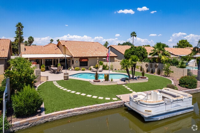 Serenity and stunning views from homes nestled on the lake in Garden Lakes.