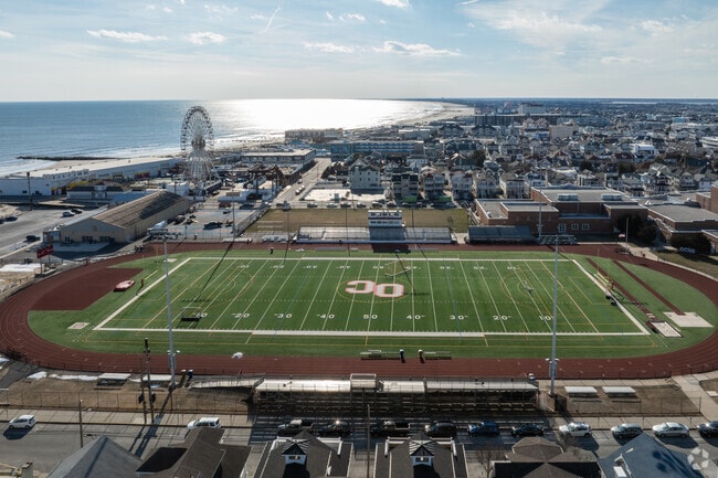Ocean City High School is just a short walk from the beach and boardwalk.