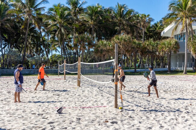 Volleyball is a common sight on Biscayne Point's beaches.