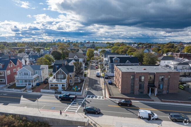 The Boston skyline is not far from sight within Winthrop Beach.