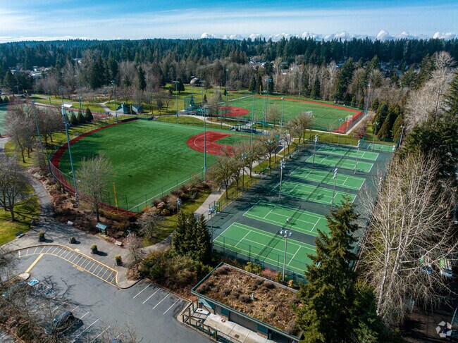 Grass Lawn Park has sports fields for older kids to practice on.
