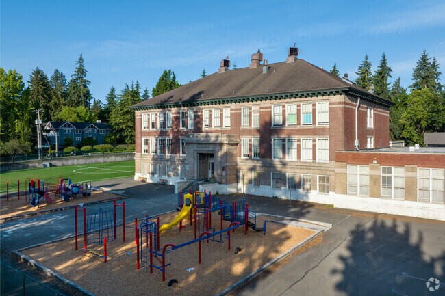 Students can play on the playground at McGilvra Elementary on 38th Ave E in Seattle.