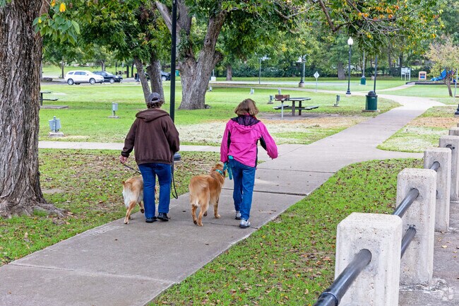Take the dogs for a walk through Yettie Polk Park in East Belton.