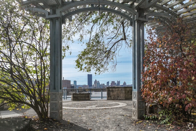 On Herrs Island you can see beautiful views of Downtown Pittsburgh from the scenic overlook.