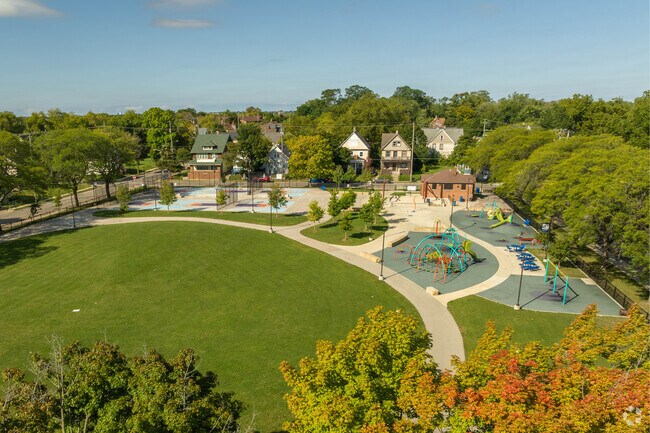 Columbia Playfield is nestled between homes near the Borchert Field neighborhood.