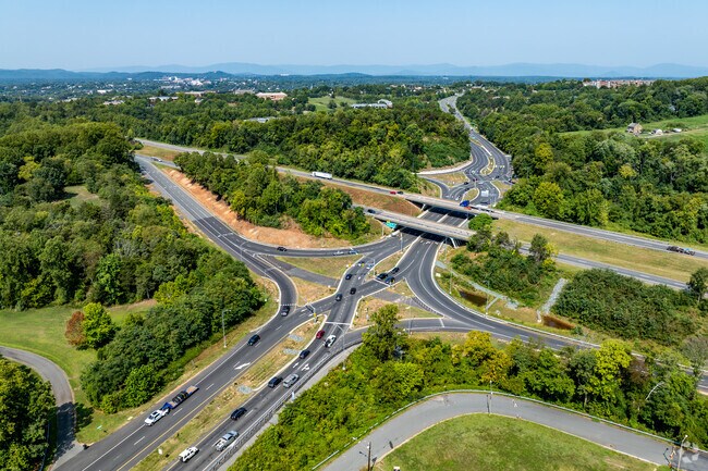 Interstate 64 and Route 250 are clearly standout features of Rivanna.