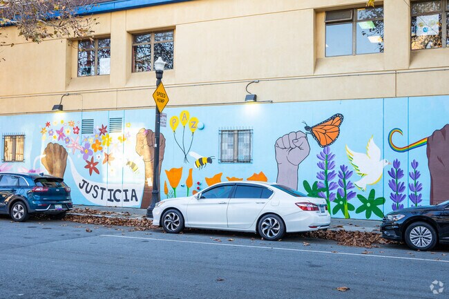 Marshall Elementary has sidewalk murals.