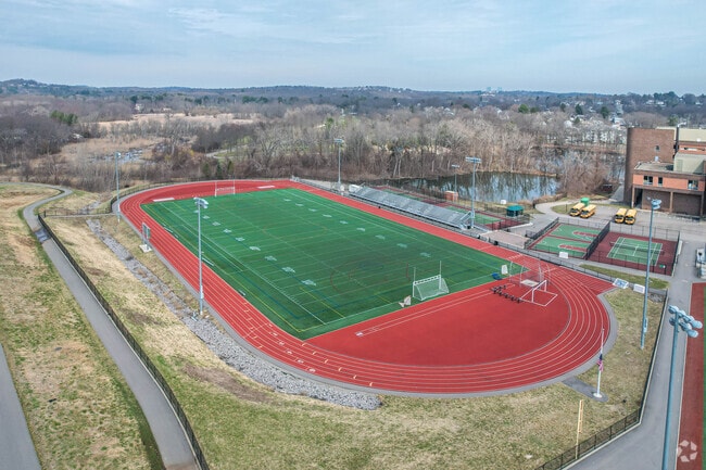 Millennium Park's football stadium commands attention.