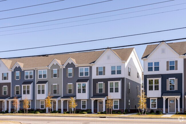 The sizable new construction townhomes in the Sherwood Forest neighborhood of Norfolk.