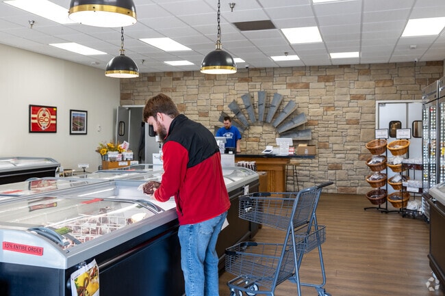 Overland Park locals pick up fresh beef from the farm at Golden Belt Beef at Stanley Square.