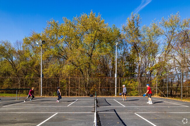 Tennis courts at Manny Welder Park are popular during fall in Monsey.