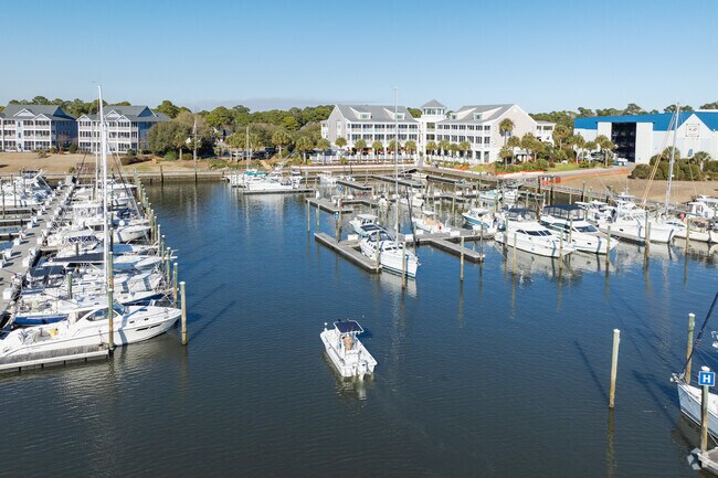 Saint James residents keep their boats in private slips at the marina for quick and easy access to the Intracoastal Waterway.