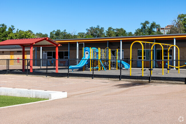 Adams Elementary. features several playground for kids to run and play.
