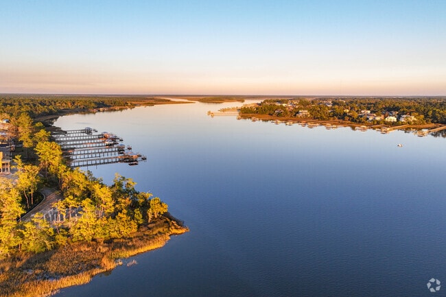 The Wando River winds around neighborhood after neighborhood.