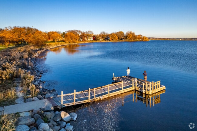 Kids fishing from the dock at Brittingham Park in Greenbush.