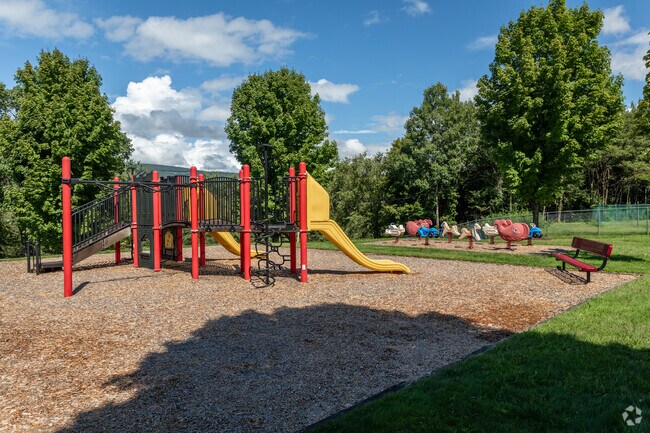 Bellman Street Park in Throop has a bench so you can watch your kids play.