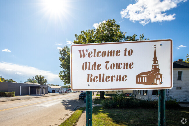 Olde Towne Bellevue features the historic First Presbyterian Church, built in 1856.