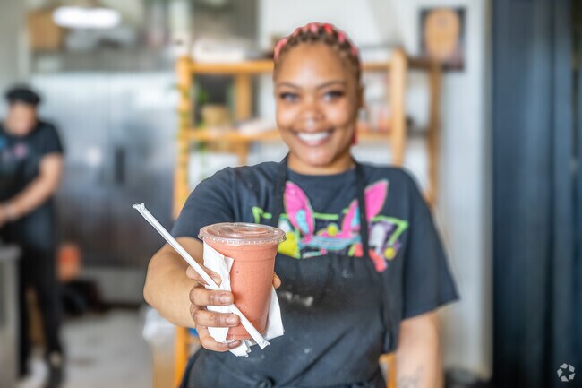 Stop by Green Love Kitchen and try one of their delicious tropical smoothies.