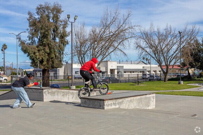 Berry Park features a skatepark where Selma residents can practice skate and bike tricks.