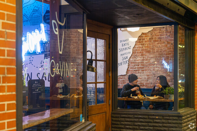 Salem residents enjoy dining at Bo&Vine on a cozy winter evening in Downtown Salem.