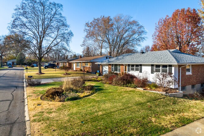 There are many single story residences in the Moline Acres neighborhood.