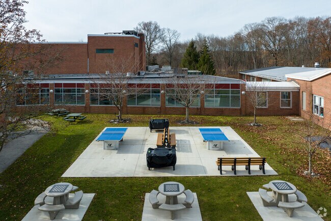 H.C. Crittenden Middle School has a courtyard for students.