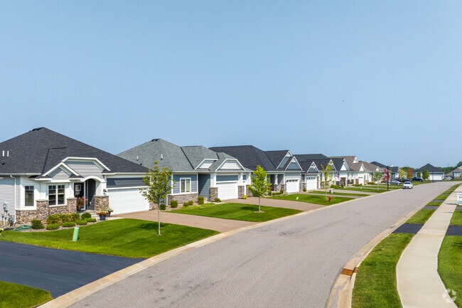 A row of homes in the Bailey Meadows neighborhood in the city of Newport.
