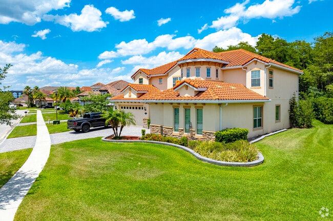 Large Mediterranean style homes can be found throughout Hunters Creek.