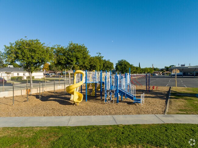 Vineland Elementary School students enjoy multiple playgrounds on campus.