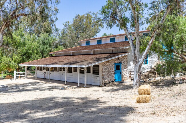 Leo Carrillo Park Stable external view holds multiple horses in Carlsbad, California.