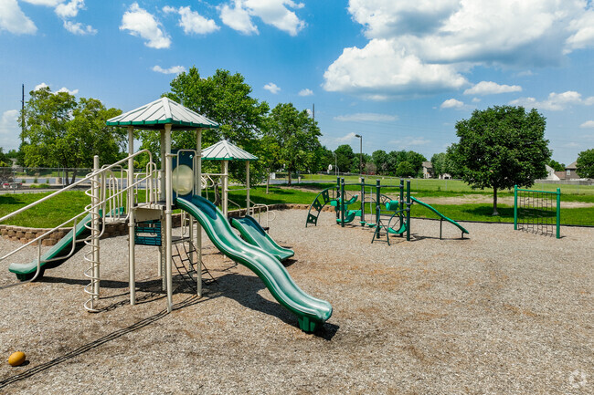 Shawnee's Sacred Heart School has a playground that students enjoy playing on.