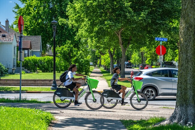 Lind-Bohanon residents take advantage of the rental bikes found around the neighborhood.