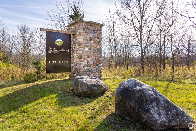 Fox Bluff Conservation Area has hiking trails and fishing spots near Trout Valley.
