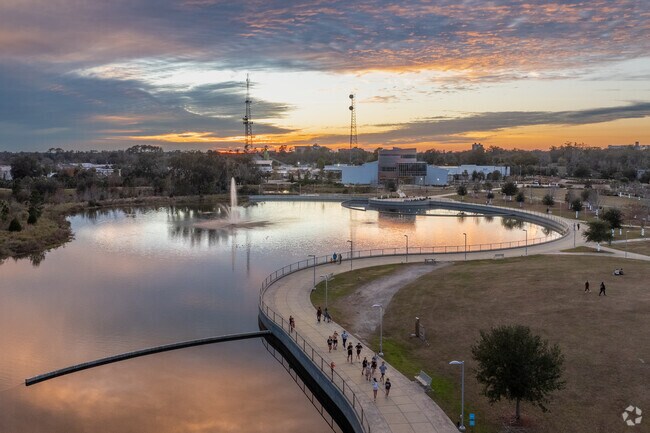 Depot Park in Gainesville is one of the city's most popular spots to take in a sunset or go for a group run.