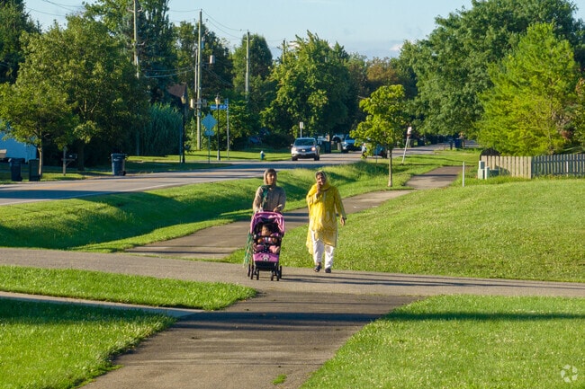 Frank's Park offers a paved walking path for your morning walk.