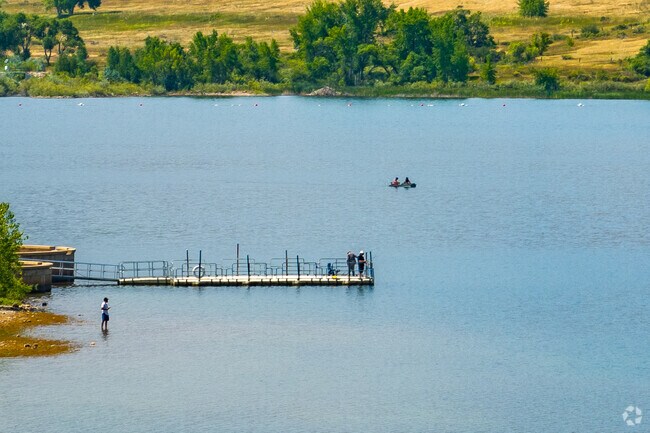 You can fish, boat, or paddle board on Blunn Reservoir near Leyden Rock.
