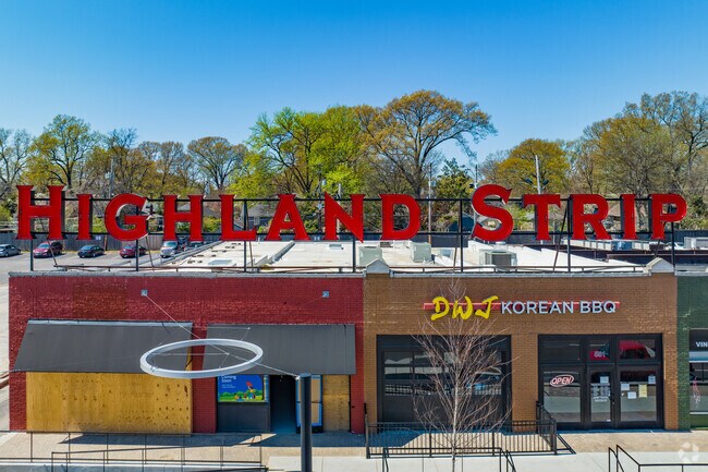 Highland Strip is a bustling commercial district near the UofM in Chickasaw Gardens.