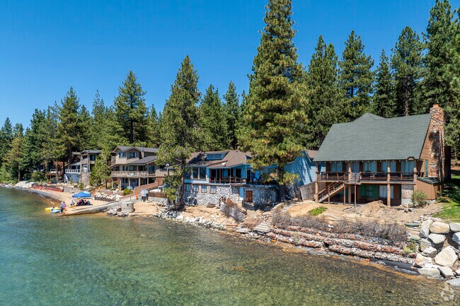 Zephyr Cove is known for smaller, tightly positioned lakefront homes, many built in the 1950s.